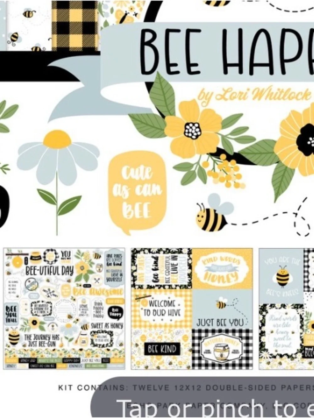 Echo Park Paper-Bee Happy Collection Kit 12x12” Paper & Sticker Sheet